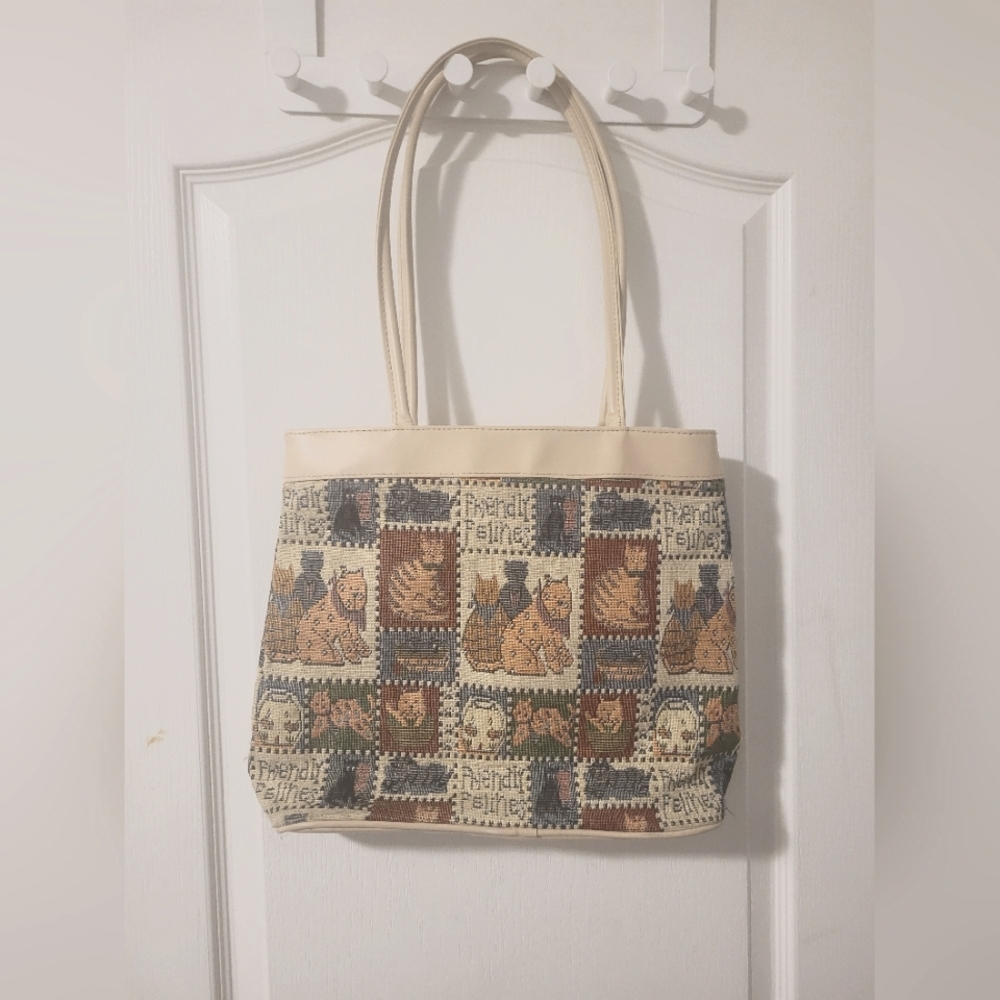 Vintage Cat Tapestry Purse